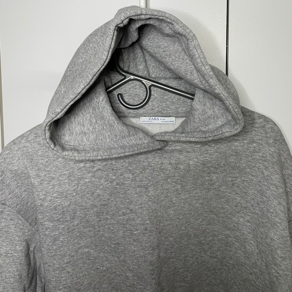 Zara Hoodie Crop-top - Gray, Size S - Picture 3 of 8